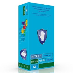 Перчатки смотровые нитриловые нестерильные неопудренные, р. M №50 LN 315 Сейф энд Кеа текстурированные пара белые 2400001858309