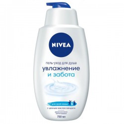 Крем-гель для душа, Nivea (Нивея) 750 мл нежное увлажнение с миндальным маслом