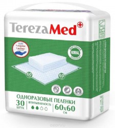 Пеленки одноразовые, Terezamed (Терезамед) р. 60смх60см №30 нормал