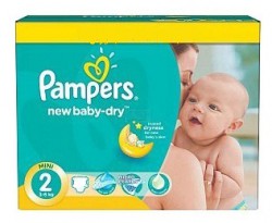 Подгузники, Pampers (Памперс) 3-6 кг р. 2 №17 нью беби драй мини