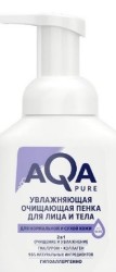 Пенка для лица и тела, Aqa pure (Аква Пьюр) 250 мл увлажняющая очищающая для нормальной и сухой кожи