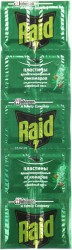 Пластины, Raid (Рейд) №10 хвойный лес от комаров зеленые