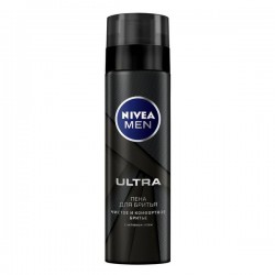 Пена для бритья для мужчин, Nivea (Нивея) 200 мл арт. 88579 Мен Ультра чистое и комфортное бритье с активным углем