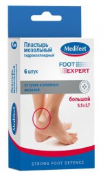 Пластырь мозольный, Medifeet (Медифит) №6 гидроколлоидный большой