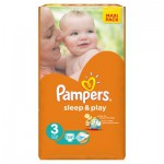 Подгузники, Pampers (Памперс) 4-9 кг р. 3 №62 слип энд плей миди