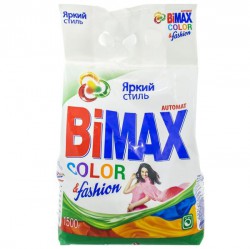 Порошок стиральный, Bimax (Бимакс) 1.5 кг Компакт колор энд фэшн автомат дой-пак